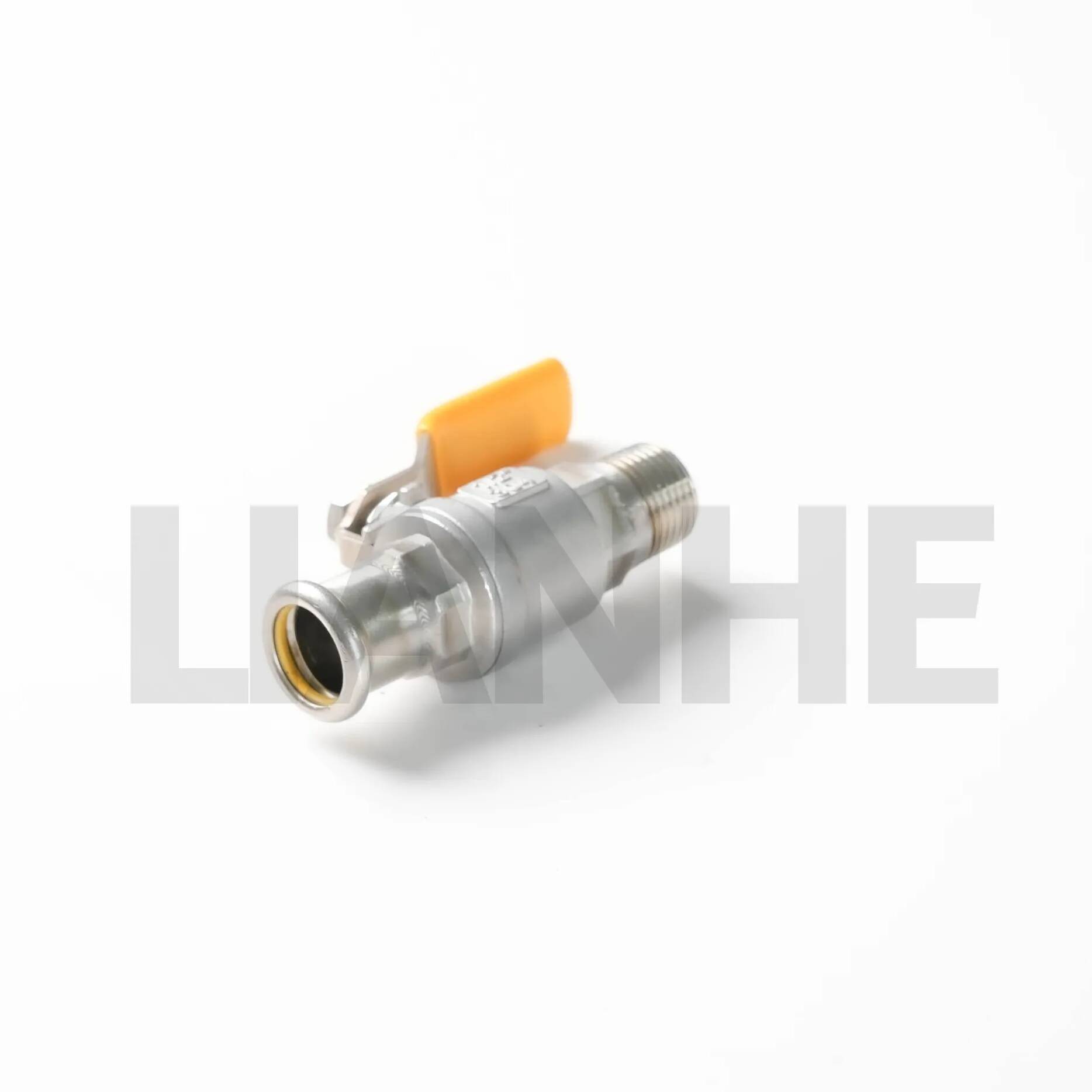 Valvola a sfera con filettatura maschio in acciaio inossidabile a pressione di tipo D per un'installazione rapida Valvola a sfera con filettatura maschio in acciaio inossidabile a pressione di tipo D per un'installazione rapida