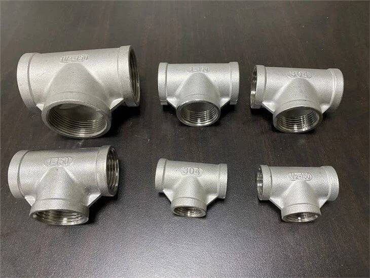 Tee in acciaio inossidabile con filettatura Bspt Class150