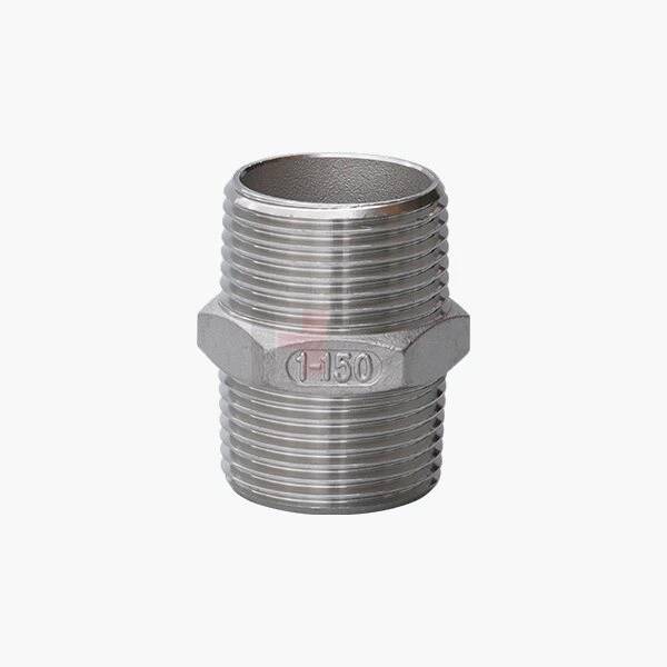 Nipplo esagonale con filettatura in acciaio inossidabile